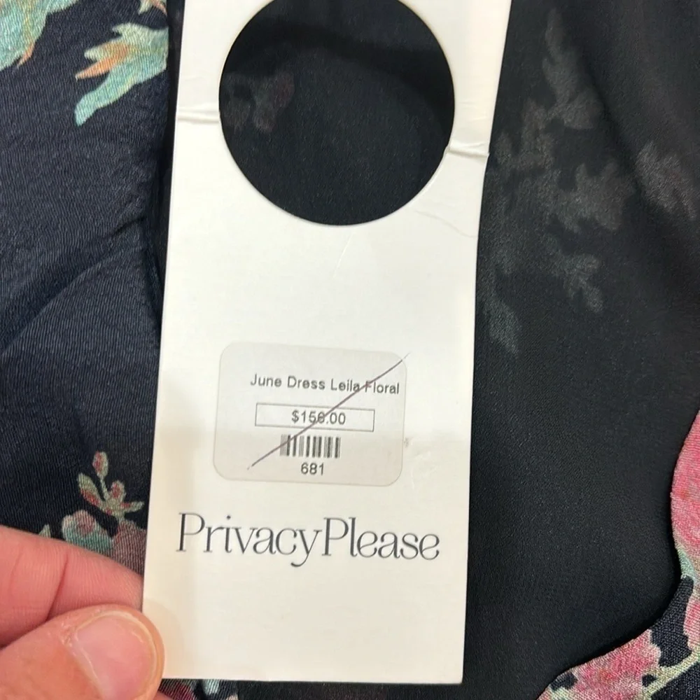 Privacy Please june floral wrap dress in black size XS NWT